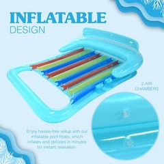 4E’s Novelty 2 Person Inflatable Pool Lounger Float for Two Adults with Phone