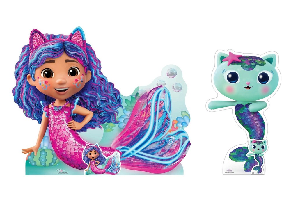 Mermaid Gabby + Mercat Cardboard Cutout from Gabby’s Dollhouse