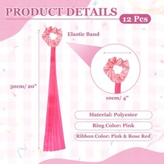 Rainbow Dance Ribbons, Wrist Streamers 20″ & 12 Pcs & Rose Pink