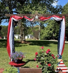 20-Ft Red White & Blue Striped Swag Bunting Indoor/Outdoor Polyester 18″W #061