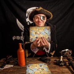 Outus 4 Pieces Treasure Map Party Accessory Gold Mind Treasure Map for Pirate…