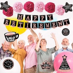 retirement party decorations banner gifts – (22pack) happy retirement rose gold