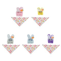 2 Pieces Easter Bunny Porch Goose Outfit Adjustable Bunny Hat Colorful Egg Scarf