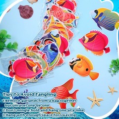 8 Pieces Under The Sea Party Decorations Tropical Fish Garlands Ocean Fish Pa…