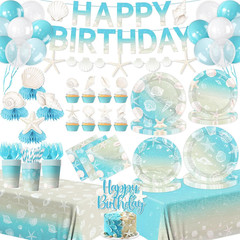 Seashell Beach Party Decorations, Ocean Seashell Birthday Party Supplies with St