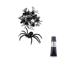 9 x Halloween Spiders with Blood Party Decoration Props Prank Plastic Fake Jokes