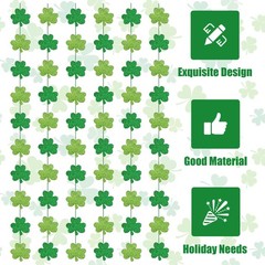 6Pcs 29.5Ft St Patricks Day Garland, Glitter Green Shamrock