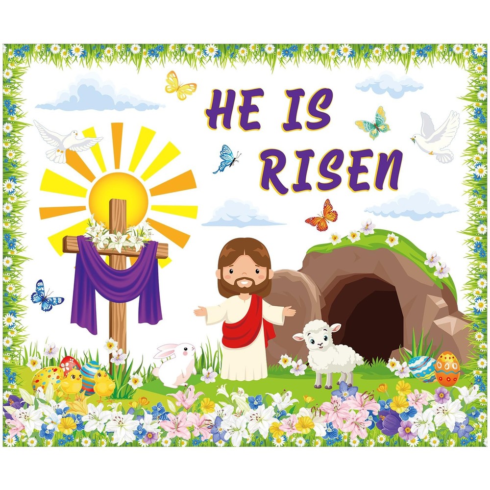 Easter Bulletin Board Decorations Set Christian Easter Classroom Decorations …