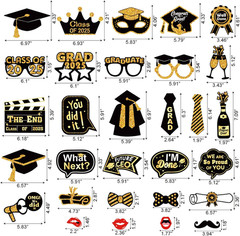 30 Pcs Graduation Photo Booth Props 2026,Grad Party Supplies for College,…