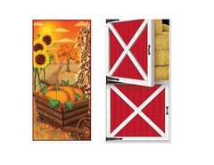 Fall & Barn Door 30» X 5′ Door Covers Party Decorations Pumpkin Sunflower Farm