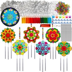 30 Sets Mandala Suncatchers Wind Chimes Craft Kits DIY Window Art Suncatcher …
