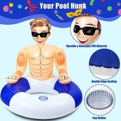 Silph PLC Pool Float, Inflatable Swim Ring with Cup Holder for Party, Pool To…