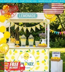 34Pc Lemonade Stand Decorations Banner Balloon Garland Kids Summer Party Set