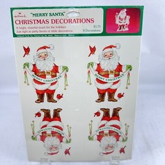 Hallmark Merry Santa Christmas Table Decoration Party Favor 5 Pack Lot Sealed