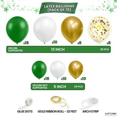 Green and Gold Graduation Decorations Class of 2026, Huge, Pack of 73, Congrats