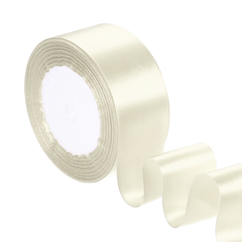 1.5 Inches x 24 Yards Satin Ribbon Roll Gift Wrapping Ribbon, Beige