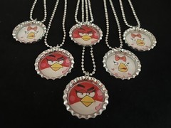 Angry Bird necklaces /6 party favors / Birthday / Party Supplies / Trending