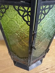 Ramadan Lantern Stained Glass Panels Multi Color 20” Moroccan Hanging Lamp