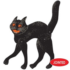 Beistle Scary Cat Cut Out Vintage Halloween Party 1 Piece, Black/Orange/White