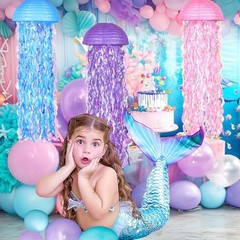 10″ Mermaid Jellyfish Lanterns – Pink Purple Blue Decorations Multi-colored B