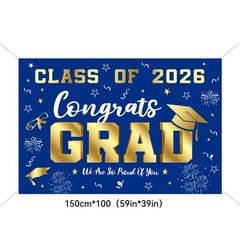 Graduation Decorations 2026 Blue and Gold Set, Congrats Grad Decor Set with B…