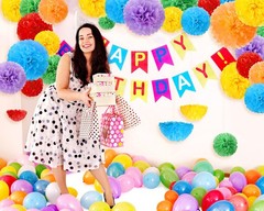 48 PCS Tissue Paper Pom Poms 614 Inch Flowers Decor Wedding Birthday Rainbow