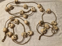 HANGING STRINGS OF SKULLS Halloween Party Decoration, Foam Skulls on Ropes.
