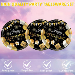 40PCS Retirement Decorations for Men Happy Retirement Decorations Plates