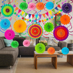 32Pcs Cinco De Mayo Decorations Fiesta Party Decorations Multi-Color Paper …