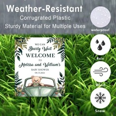 Personalized Baby Shower Welcome Sign, Yard Signs with Stakes Outdoor Lawn Signs