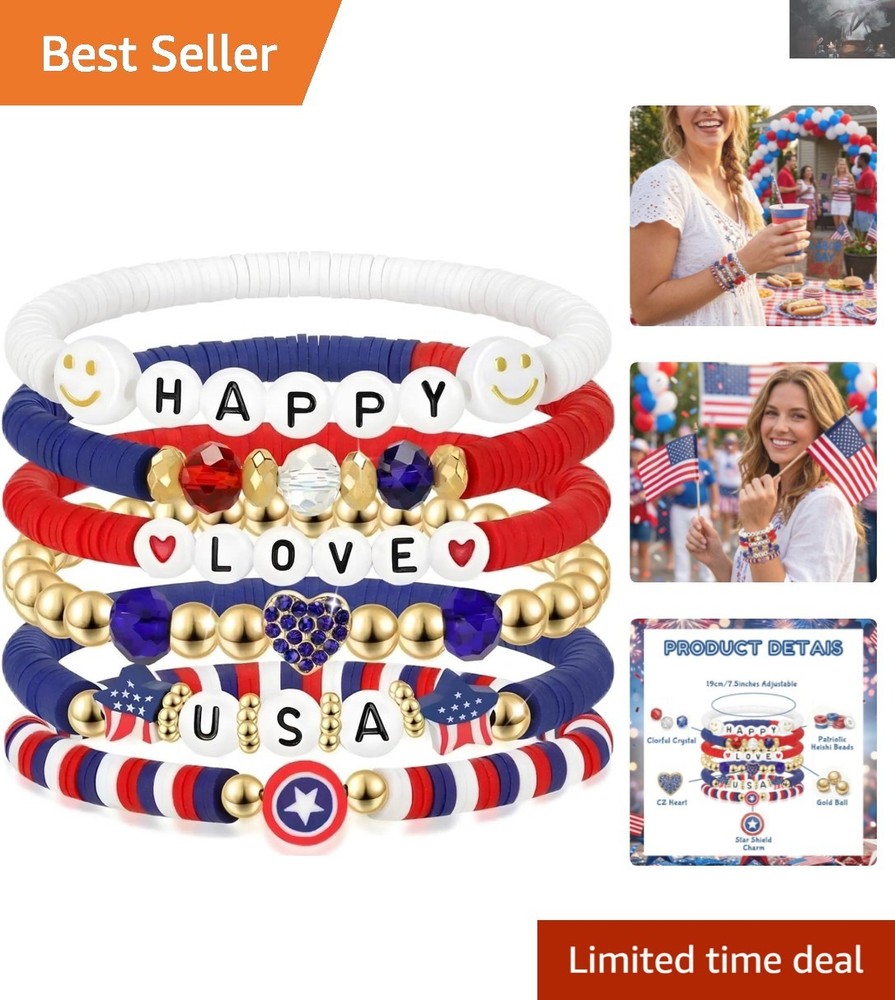 Express Your American Pride with Comfortable Red, White & Blue Beaded Bracelets