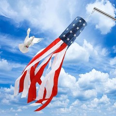 60-Inch Heavy Duty American Flag Windsock – Perfect for 4th of July Decor