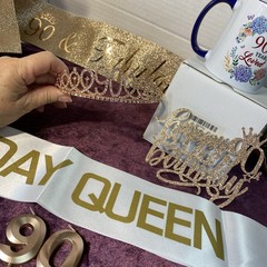 Lot Of 9-90th Birthday Decor With Coffee Mug -“90 Years Loved” J371