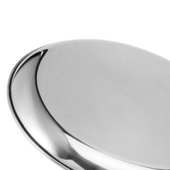 MUKCHAP 4 PCS 10 Inch Stainless Steel Plates, Round Metal Medium, Silver