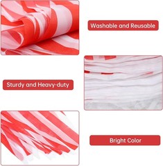 170ft 120pcs Red and White Striped Pennant Banner, Carnival Circus Decoration…