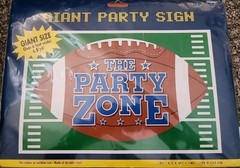 Football The Party Zone Sign Giant Tailgate Party Birthday Over 6ft Photo Scene