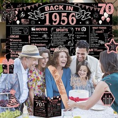 70th Birthday Decorations for Women,32PCS Back in 1956 Party…