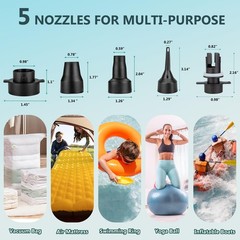 Balloon Pump , 3-in-1 Portable Automatic Dual Nozzle Inflator 110V with Tying…