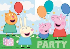 PEPPA PIG HAPPY BIRTHDAY party supplies INVITATIONS 8 w/envelopes kids invites