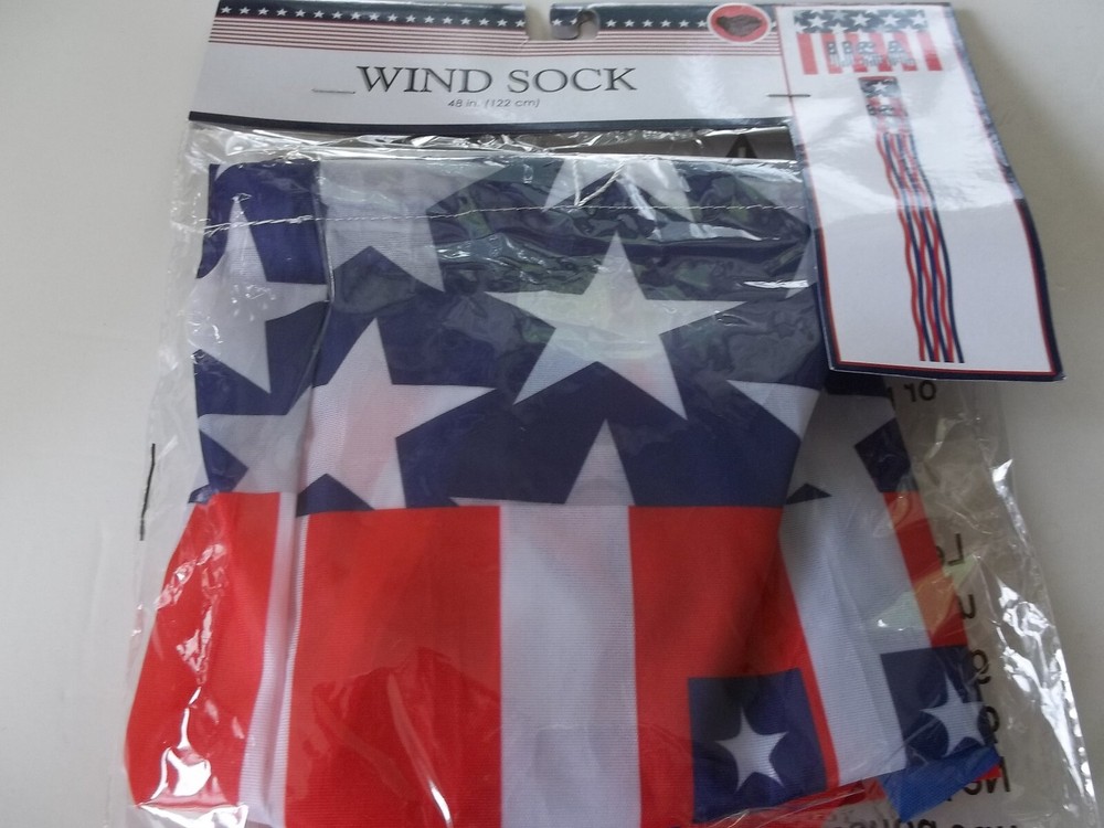 Patriotic Wind Sock STARS AND STRIPES Hanging Decor Decorations 48″ July 4th