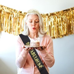 Sparkling 90th Birthday Sash and Tiara Set – Be the Queen of Your Celebration