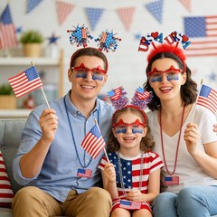 Patriotic Accessories Bulk Party Supplies 12 Pcs Star Sunglasses USA Headbands