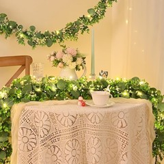 2Pcs Eucalyptus Garland with Lights, Greenery Garland, Green Garland with