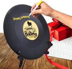 Vinyl Record Birthday Decorations, Happy Birthday Party Favor Sign Poster, La…