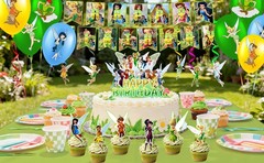 33 Pcs Tinker Bell Party Decoration Tinkerbell Birthday Supplies Balloons Banner