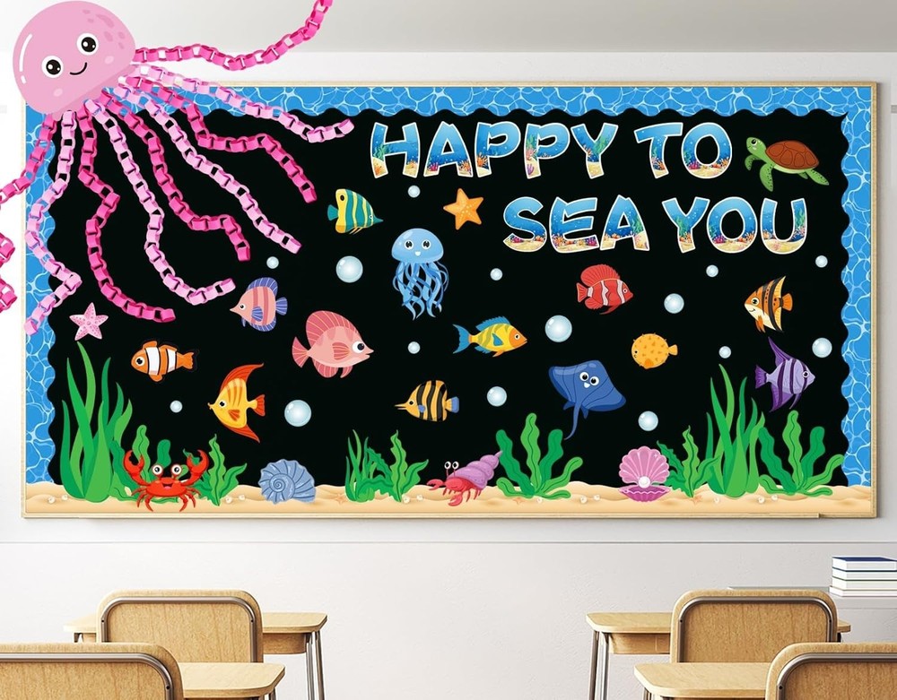 Ocean Bulletin Board Decorations Under The Sea Classroom Wall Fish Cutouts