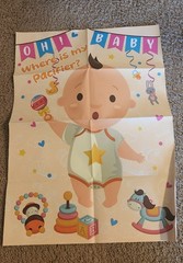 Gender Reveal Baby Shower Decorations Set, Foil Balloons, Banner, Pacifiers Game