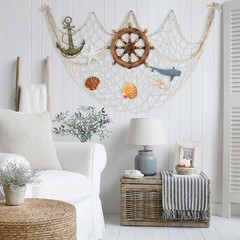 3 Pack Fish Net Decorations – 80×40 Inch Beige Fishing Net Decor for Priate U…
