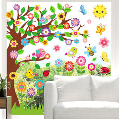 Spring Window Clings Large Cute Flower Floral Tree Garden Butterfly Bird Reus…