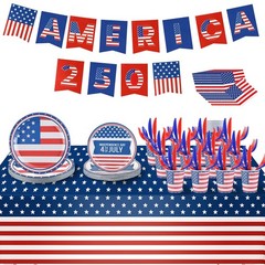 181PCS 250 Anniversary Decorations America Indoor Party Patriotic Decor Fourth